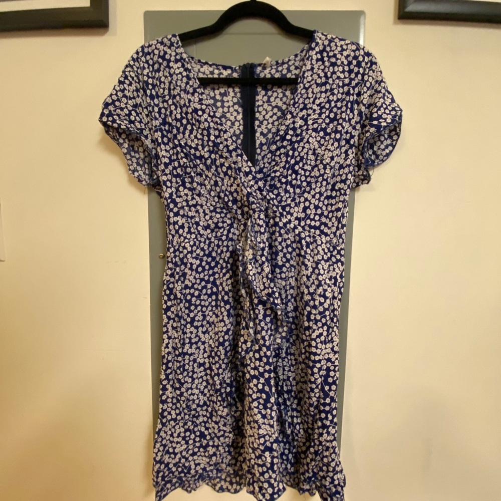 Blue and white floral dress